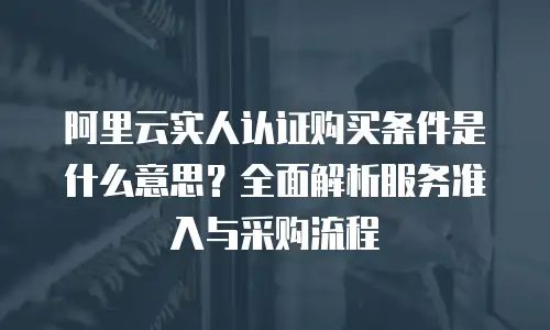阿里云实人认证购买条件是什么意思？全面解析服务准入与采购流程