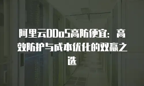 阿里云DDoS高防便宜：高效防护与成本优化的双赢之选