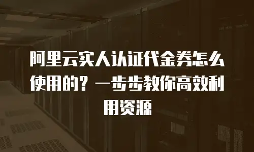 阿里云实人认证代金券怎么使用的？一步步教你高效利用资源