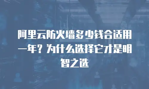 阿里云防火墙多少钱合适用一年？为什么选择它才是明智之选