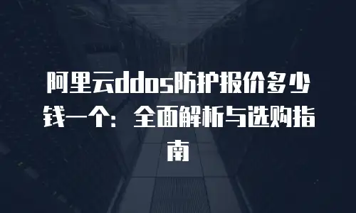 阿里云ddos防护报价多少钱一个：全面解析与选购指南
