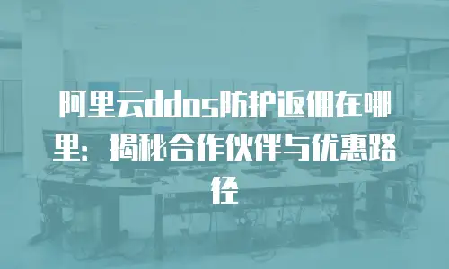 阿里云ddos防护返佣在哪里：揭秘合作伙伴与优惠路径