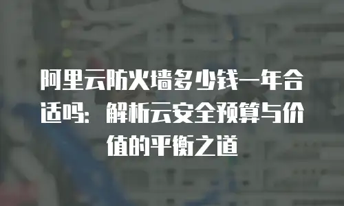 阿里云防火墙多少钱一年合适吗：解析云安全预算与价值的平衡之道