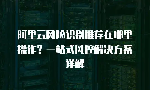 阿里云风险识别推荐在哪里操作？一站式风控解决方案详解