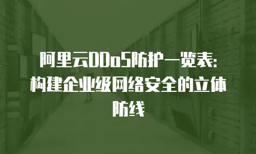 阿里云DDoS防护一览表：构建企业级网络安全的立体防线