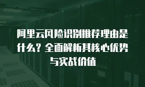阿里云风险识别推荐理由是什么？全面解析其核心优势与实战价值