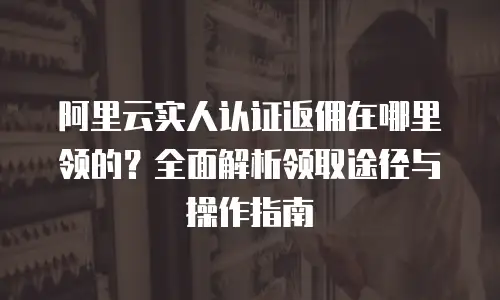 阿里云实人认证返佣在哪里领的？全面解析领取途径与操作指南