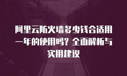 阿里云防火墙多少钱合适用一年的使用吗？全面解析与实用建议