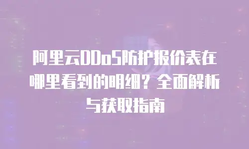 阿里云DDoS防护报价表在哪里看到的明细？全面解析与获取指南