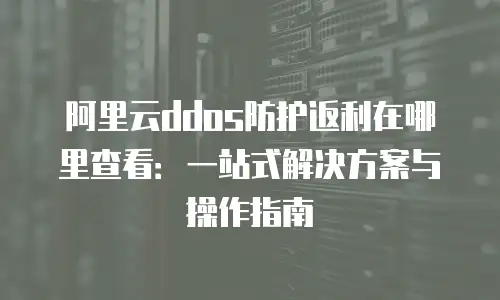 阿里云ddos防护返利在哪里查看：一站式解决方案与操作指南