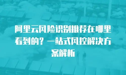 阿里云风险识别推荐在哪里看到的？一站式风控解决方案解析