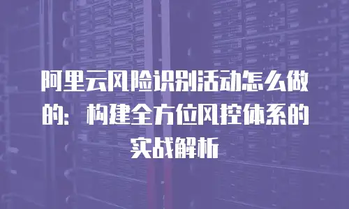 阿里云风险识别活动怎么做的：构建全方位风控体系的实战解析