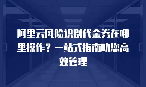 阿里云风险识别代金券在哪里操作？一站式指南助您高效管理