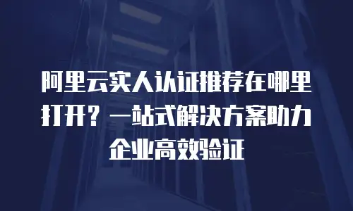 阿里云实人认证推荐在哪里打开？一站式解决方案助力企业高效验证