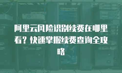 阿里云风险识别续费在哪里看？快速掌握续费查询全攻略