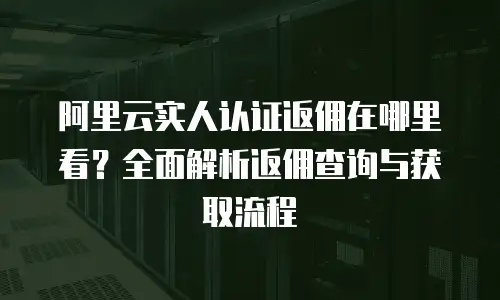 阿里云实人认证返佣在哪里看？全面解析返佣查询与获取流程