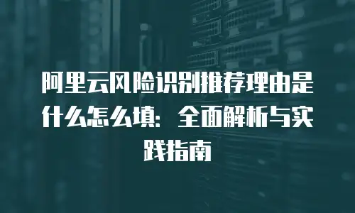阿里云风险识别推荐理由是什么怎么填：全面解析与实践指南