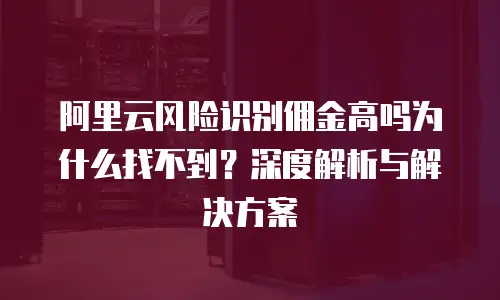 阿里云风险识别佣金高吗为什么找不到？深度解析与解决方案