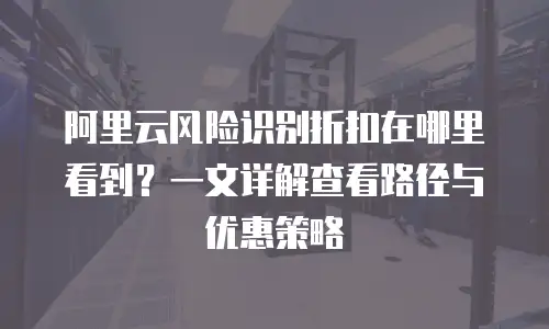 阿里云风险识别折扣在哪里看到？一文详解查看路径与优惠策略