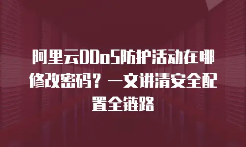 阿里云DDoS防护活动在哪修改密码？一文讲清安全配置全链路