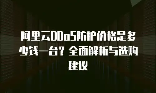 阿里云DDoS防护价格是多少钱一台？全面解析与选购建议
