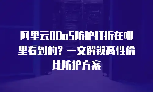 阿里云DDoS防护打折在哪里看到的？一文解锁高性价比防护方案