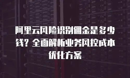 阿里云风险识别佣金是多少钱？全面解析业务风控成本优化方案