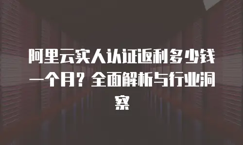 阿里云实人认证返利多少钱一个月？全面解析与行业洞察