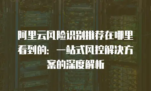 阿里云风险识别推荐在哪里看到的：一站式风控解决方案的深度解析