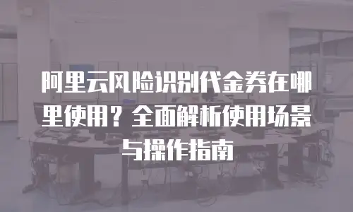 阿里云风险识别代金券在哪里使用？全面解析使用场景与操作指南