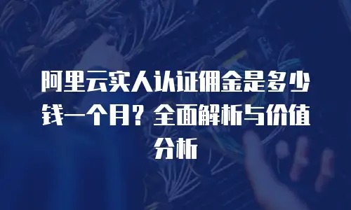 阿里云实人认证佣金是多少钱一个月？全面解析与价值分析