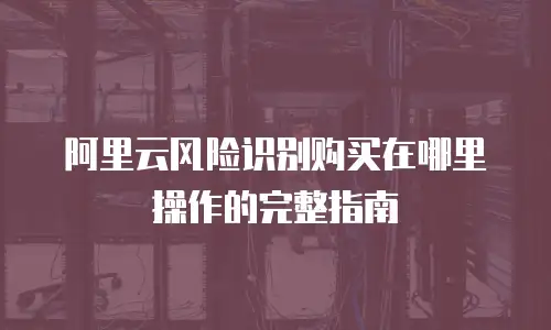 阿里云风险识别购买在哪里操作的完整指南