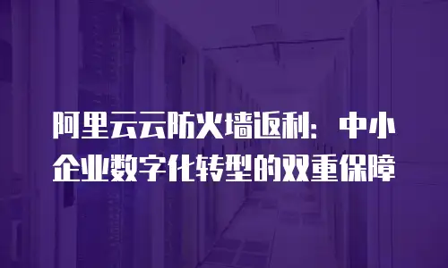 阿里云云防火墙返利：中小企业数字化转型的双重保障