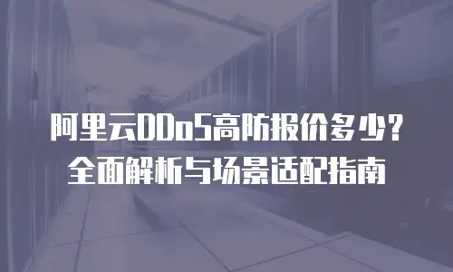 阿里云DDoS高防报价多少？全面解析与场景适配指南