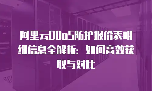 阿里云DDoS防护报价表明细信息全解析：如何高效获取与对比
