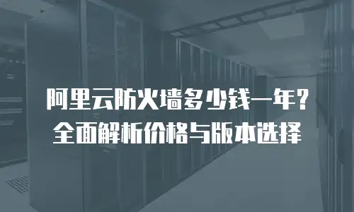 阿里云防火墙多少钱一年？全面解析价格与版本选择