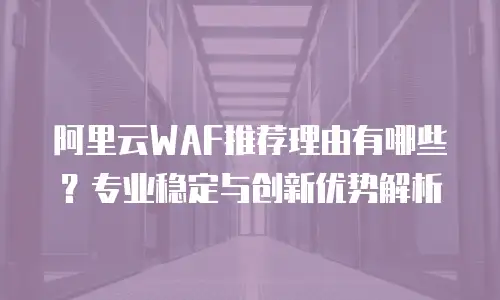 阿里云WAF推荐理由有哪些？专业稳定与创新优势解析