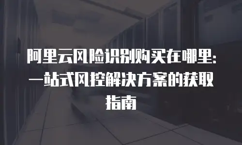 阿里云风险识别购买在哪里：一站式风控解决方案的获取指南