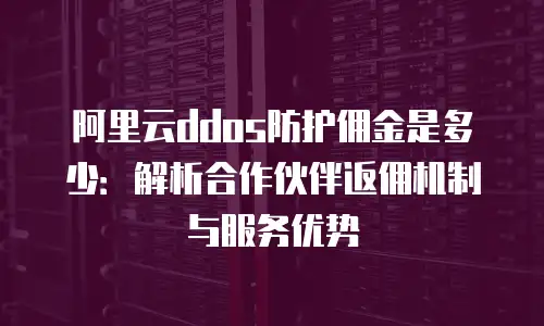 阿里云ddos防护佣金是多少：解析合作伙伴返佣机制与服务优势
