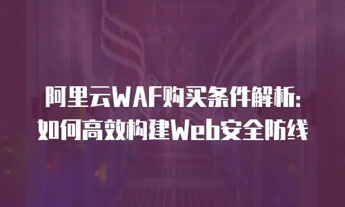 阿里云WAF购买条件解析：如何高效构建Web安全防线