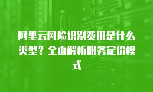阿里云风险识别费用是什么类型？全面解析服务定价模式