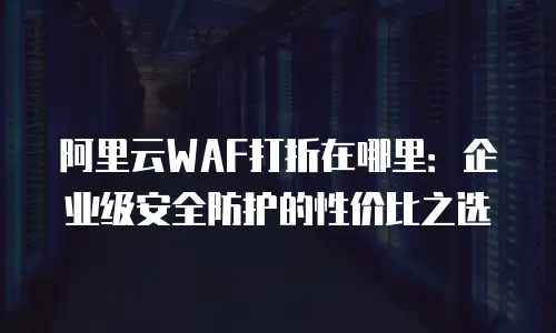 阿里云WAF打折在哪里：企业级安全防护的性价比之选
