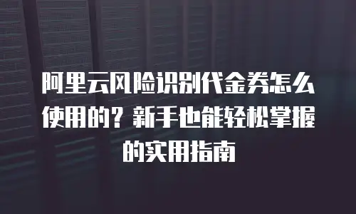 阿里云风险识别代金券怎么使用的？新手也能轻松掌握的实用指南
