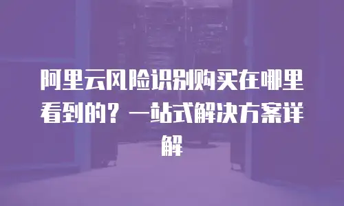 阿里云风险识别购买在哪里看到的？一站式解决方案详解