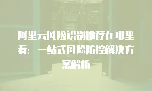 阿里云风险识别推荐在哪里看：一站式风险防控解决方案解析