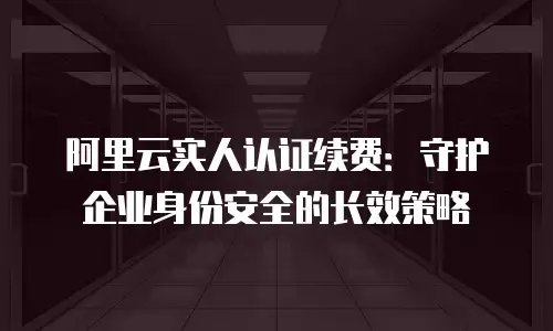 阿里云实人认证续费：守护企业身份安全的长效策略