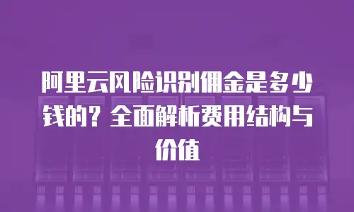 阿里云风险识别佣金是多少钱的？全面解析费用结构与价值