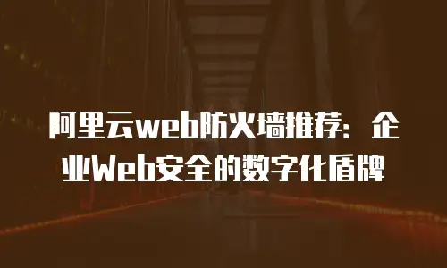 阿里云web防火墙推荐：企业Web安全的数字化盾牌