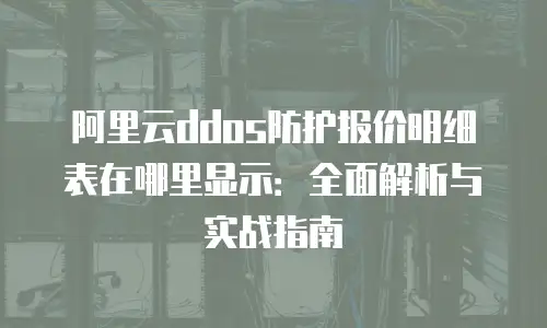 阿里云ddos防护报价明细表在哪里显示：全面解析与实战指南