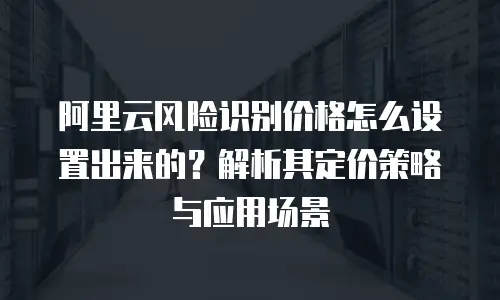 阿里云风险识别价格怎么设置出来的？解析其定价策略与应用场景
